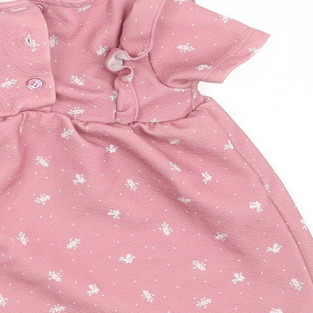 TU Girls Pink Floral A-Line Size 0-3 Months