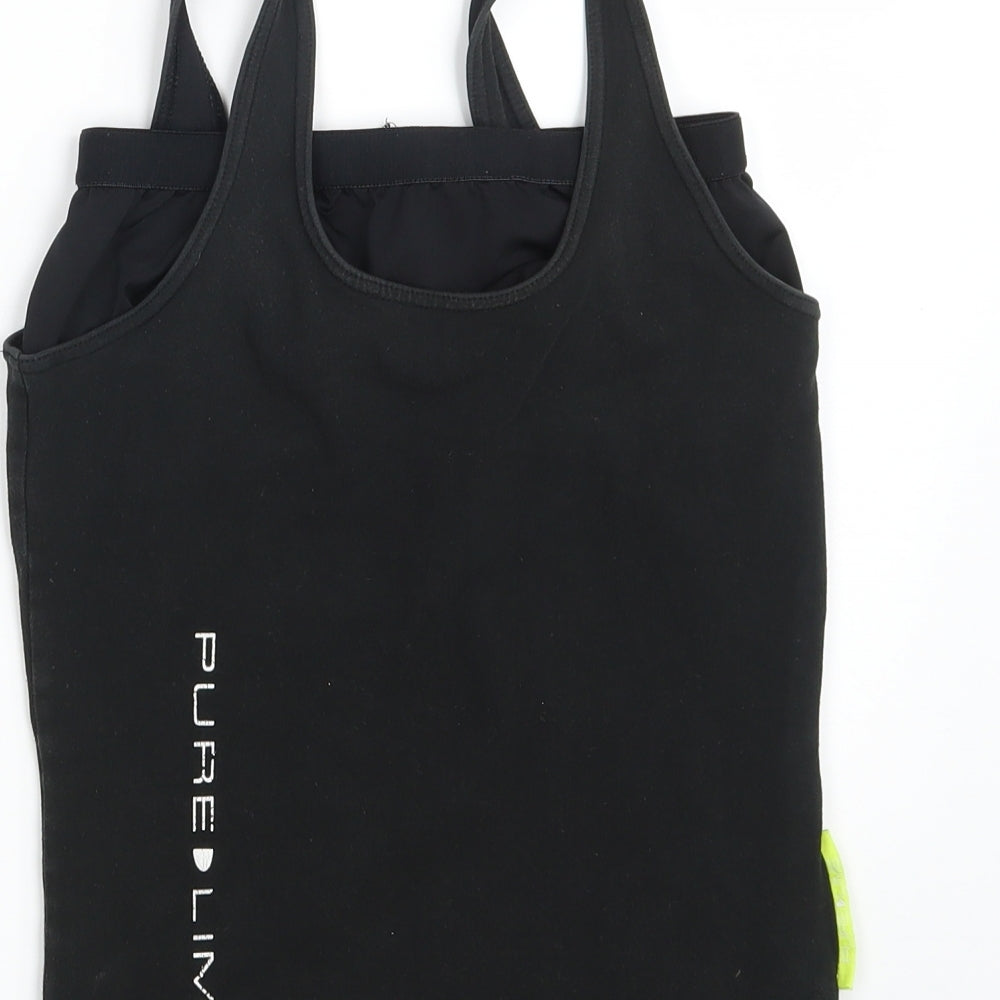 PURE LIME Womens Black Cropped Tank Size S
