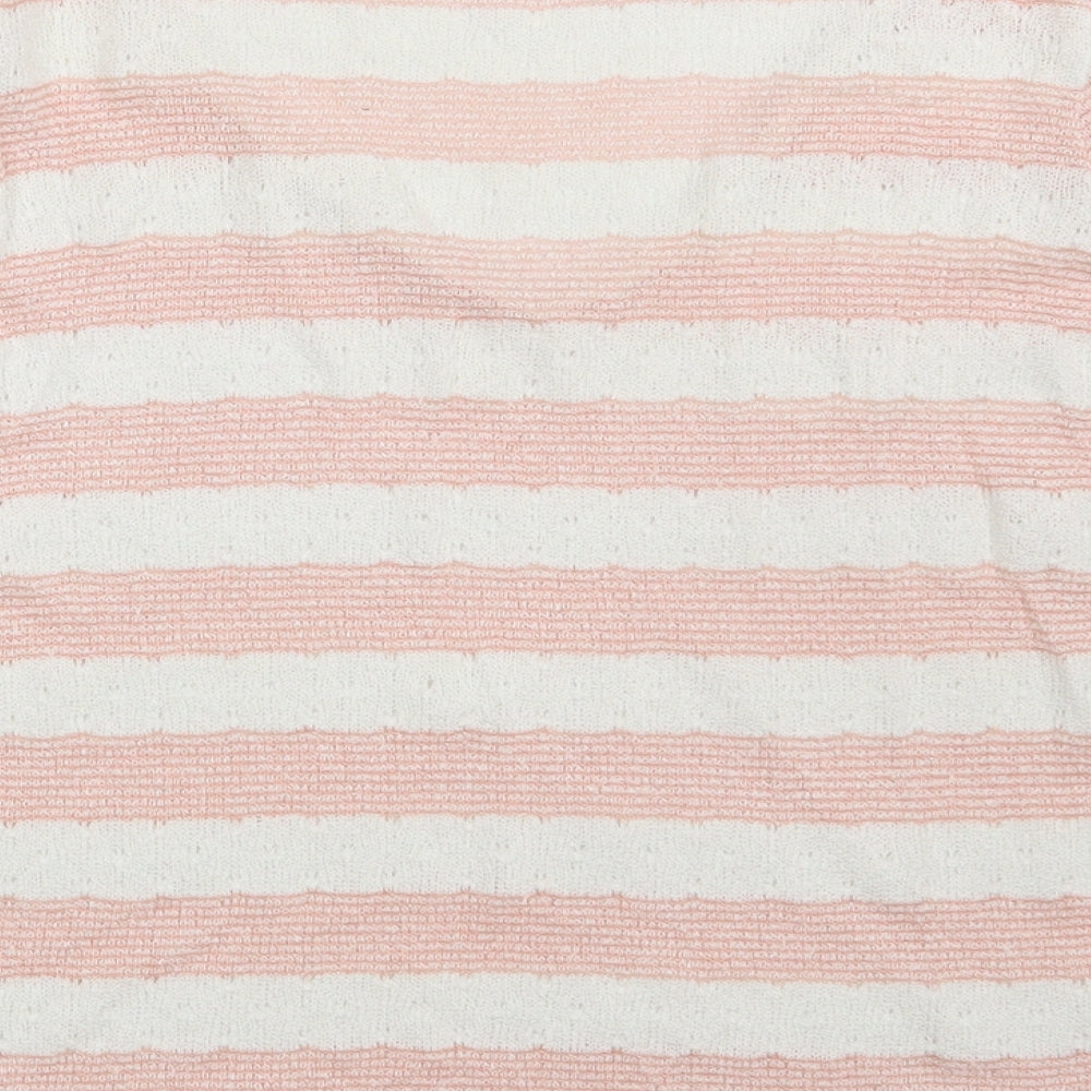 NEXT Womens Pink Striped Pullover Sweatshirt Size 12