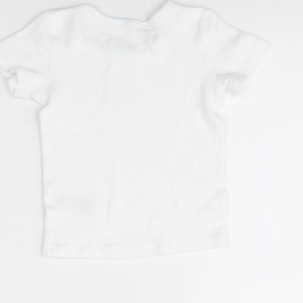 Marks & Spencer Girls White Basic T-Shirt Size 3 Years