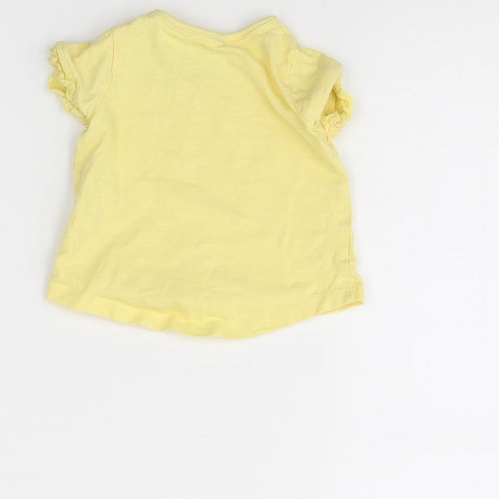 F&F Girls Yellow Basic T-Shirt Size 0-3 Months