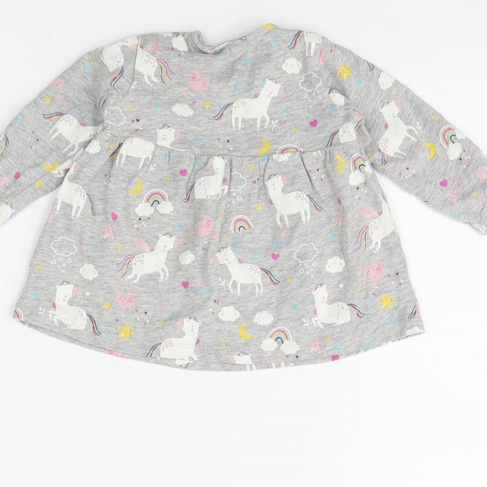 TU Grey Animal Print Fit & Flare Size 3-6 Months - unicorn