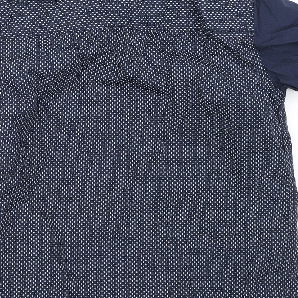 Rebel Boys Blue Polka Dot Basic Button-Up Size 6-7 Years