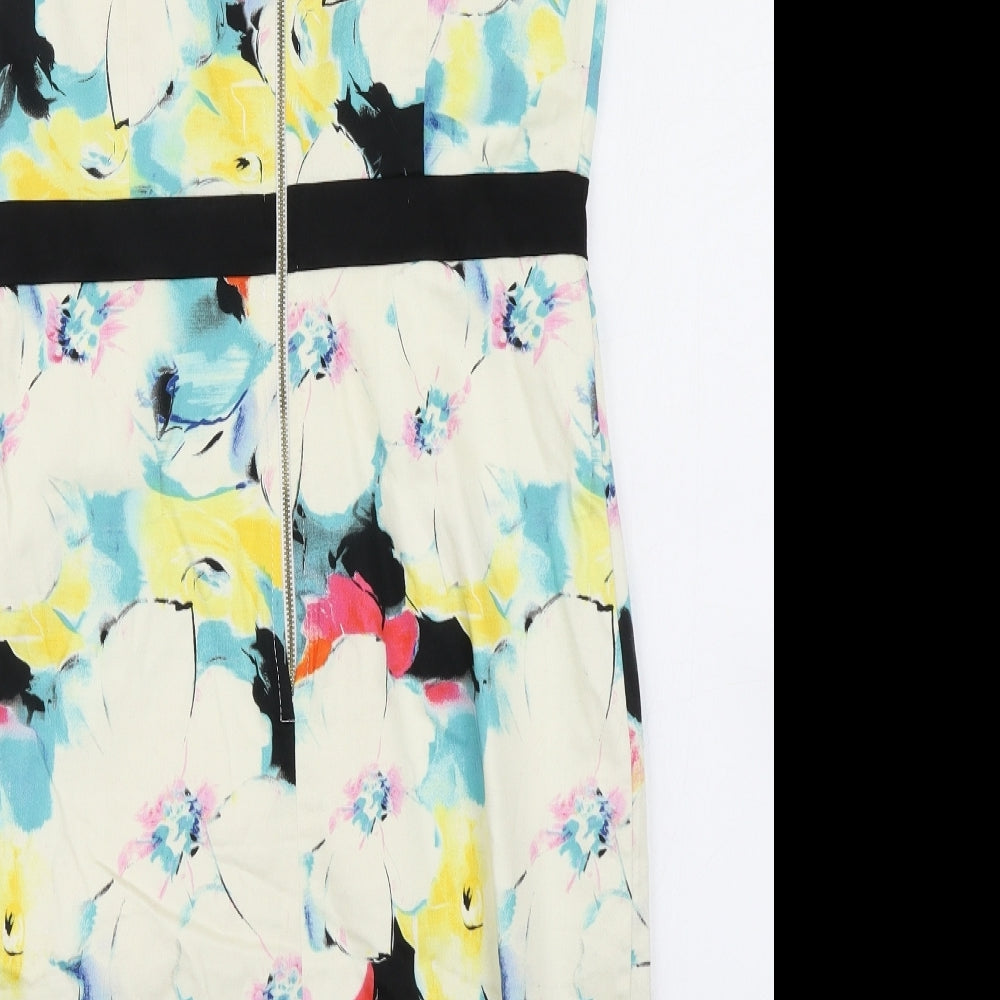 Marc Angelo Womens White Floral Pencil Dress Size 12