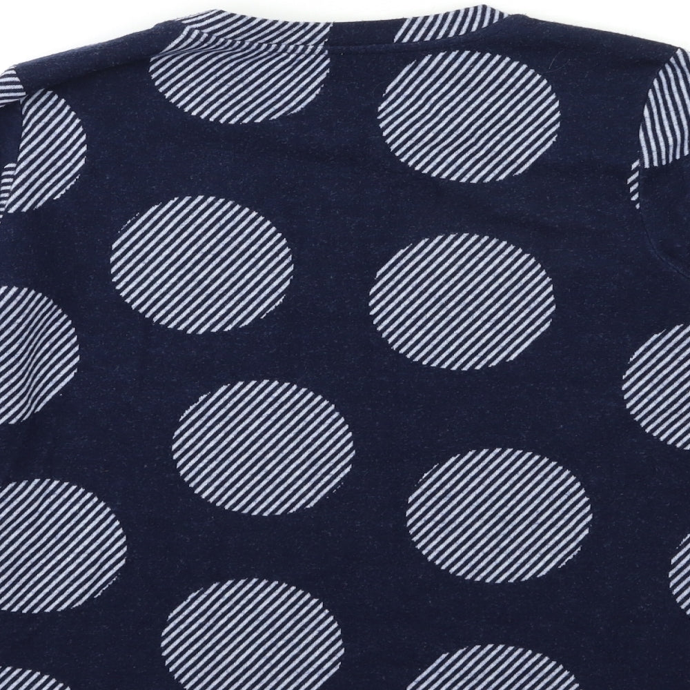 Marks & Spencer Womens Blue Polka Dot Knit Pullover Jumper Size 14