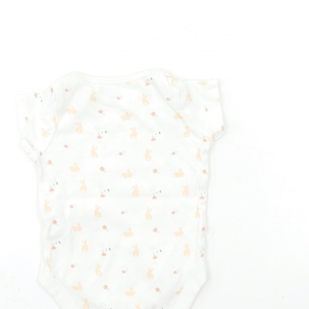 F&F Baby White Animal Print Babygrow One-Piece Size 0-3 Months