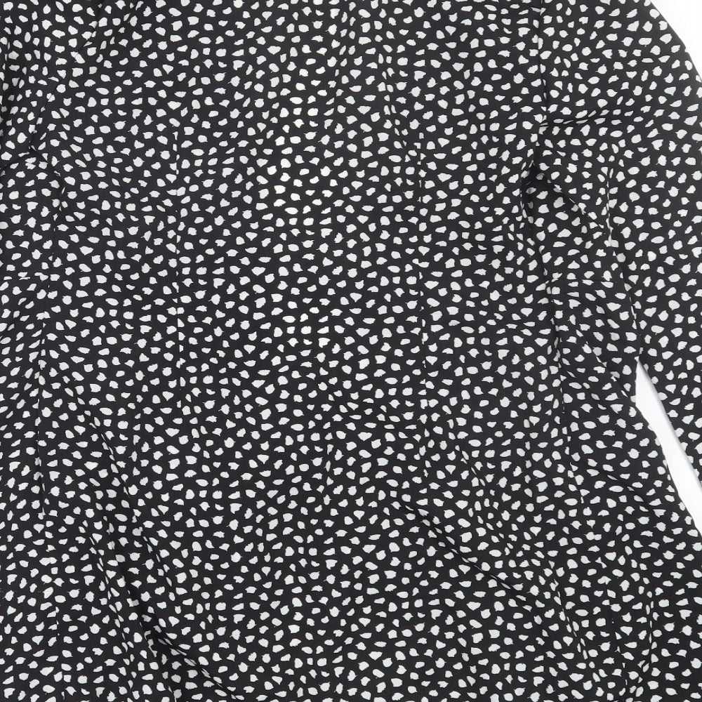 Misspap Womens Black Polka Dot Kimono Blouse Size 8