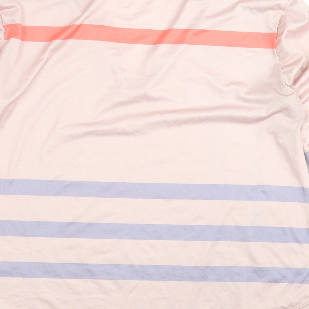 Preworn Womens Pink Geometric Basic T-Shirt Size 2XL