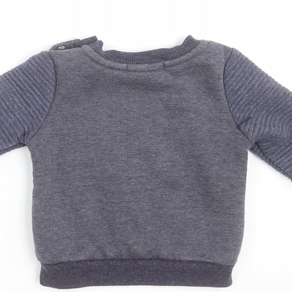Primark Boys Blue Pullover Jumper Size 3-6 Months - dinosaur, car