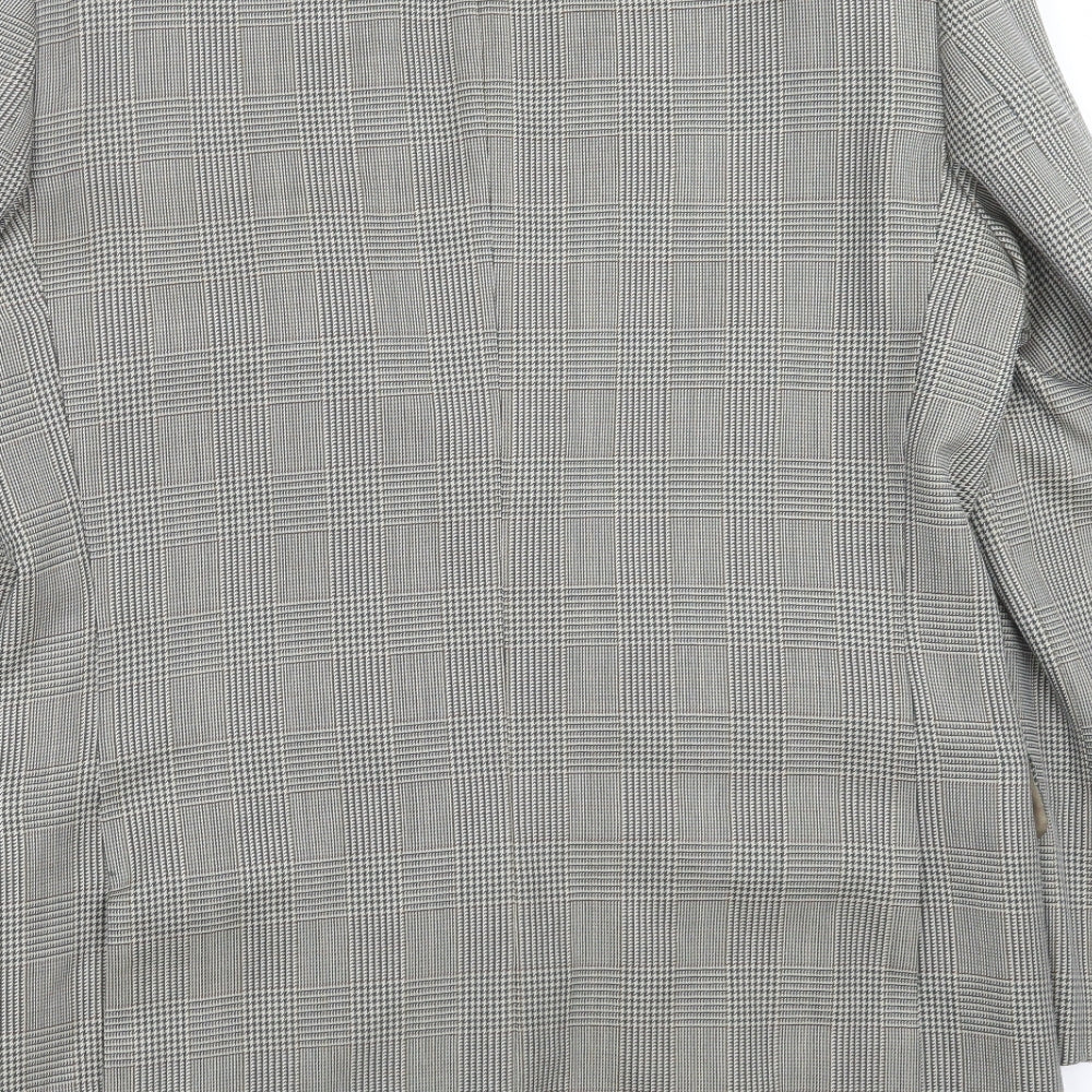 George Arthur Dunn Mens Grey Houndstooth Jacket Suit Jacket Size 42