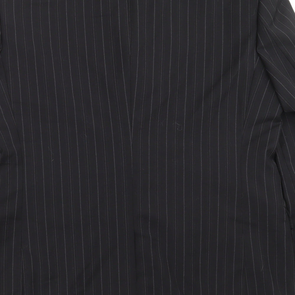 Karl Jackson Mens Black Striped Jacket Suit Jacket Size 42