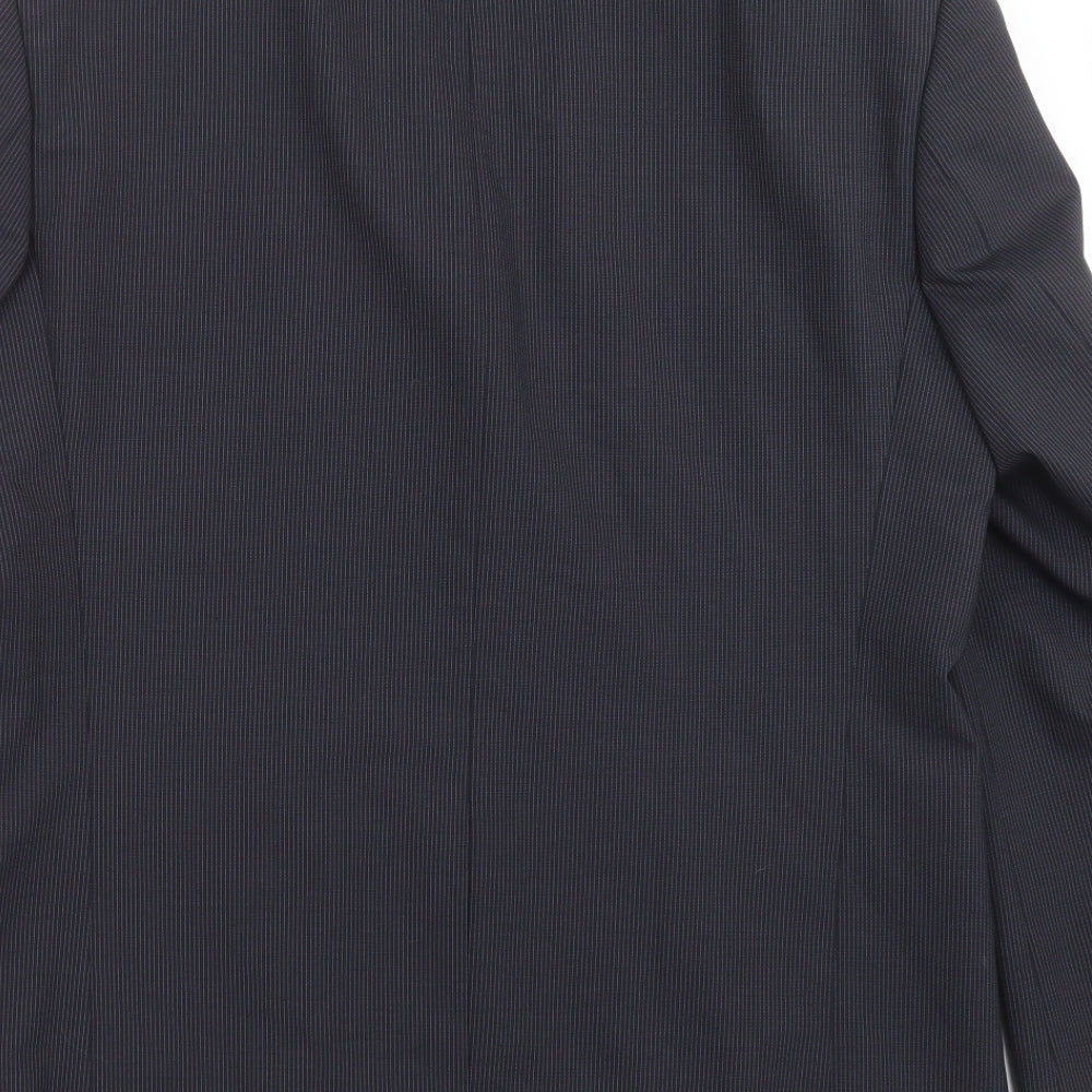 MODERN MIX Mens Blue Striped Jacket Suit Jacket Size 40