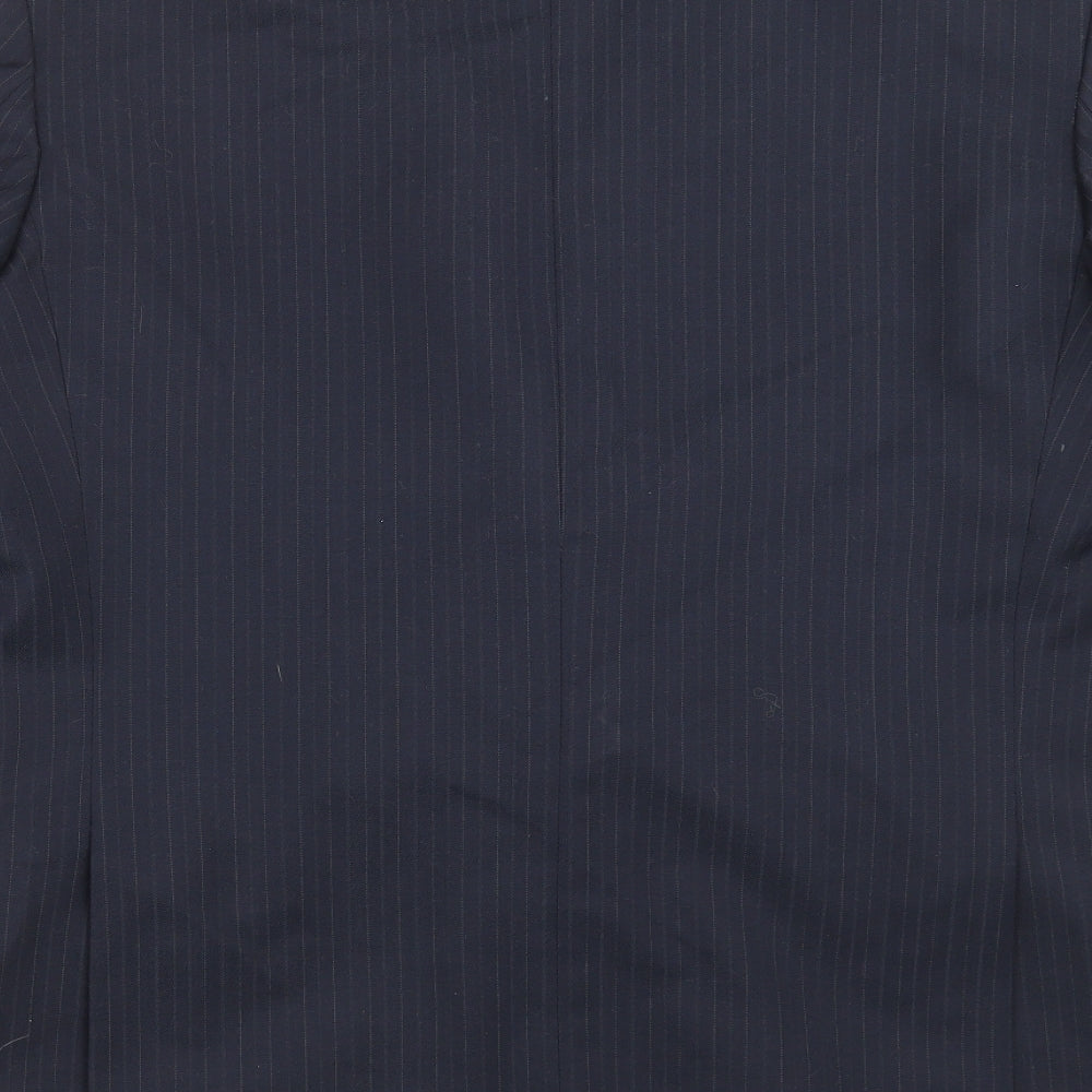 GREENWOODS Mens Blue Striped Jacket Suit Jacket Size 42