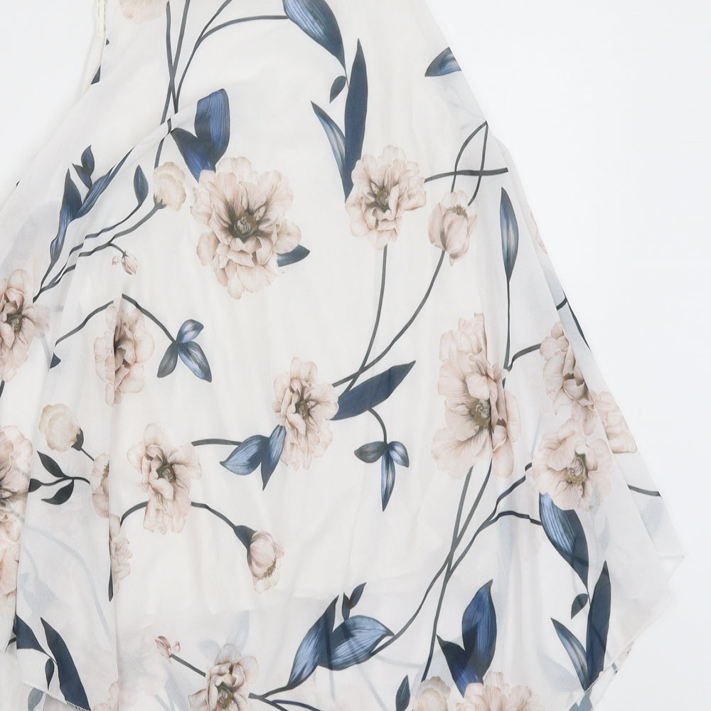 Preworn Womens White Floral Basic Blouse Size S