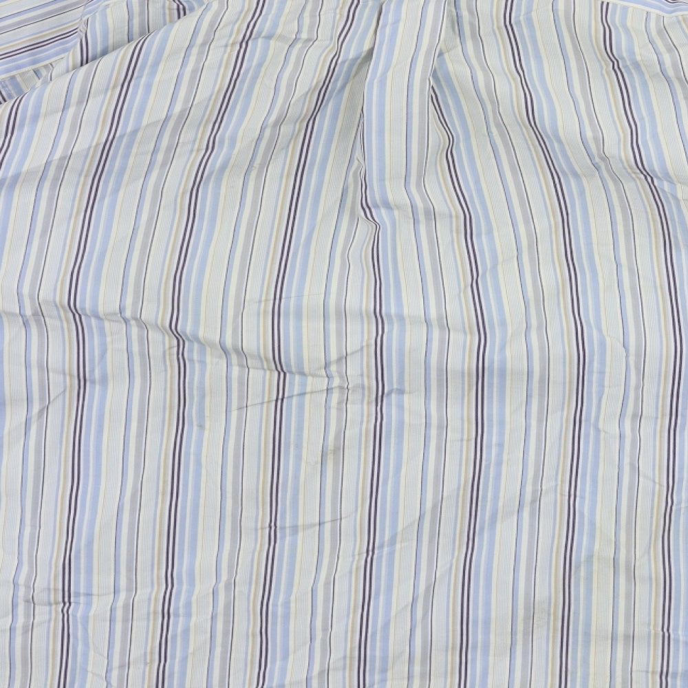 Southern Comfort Mens Grey Striped Button-Up Size 15.5