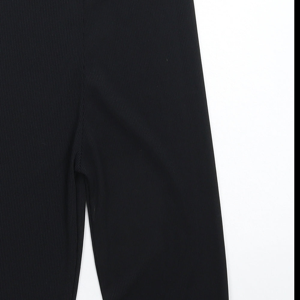 PRETTYLITTLETHING Womens Black Cropped Leggings Size 6 L14 in