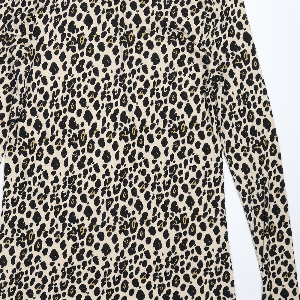 Peacocks Womens Beige Animal Print Mini Size 8