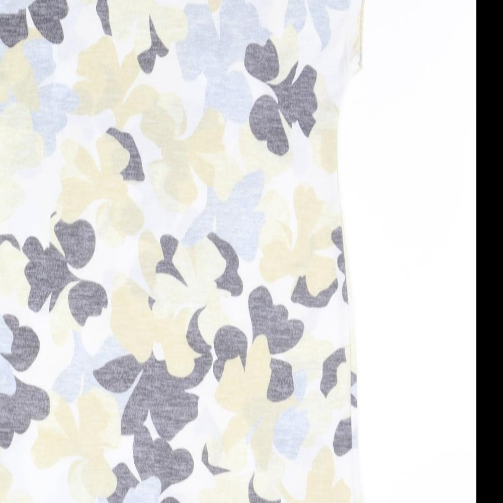 Marks & Spencer Womens White Floral A-Line Size 8