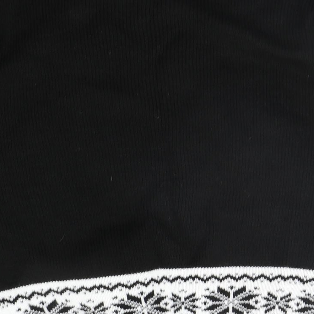 Boohoo Womens Black Geometric Pullover Jumper Size M - CHRITMAS