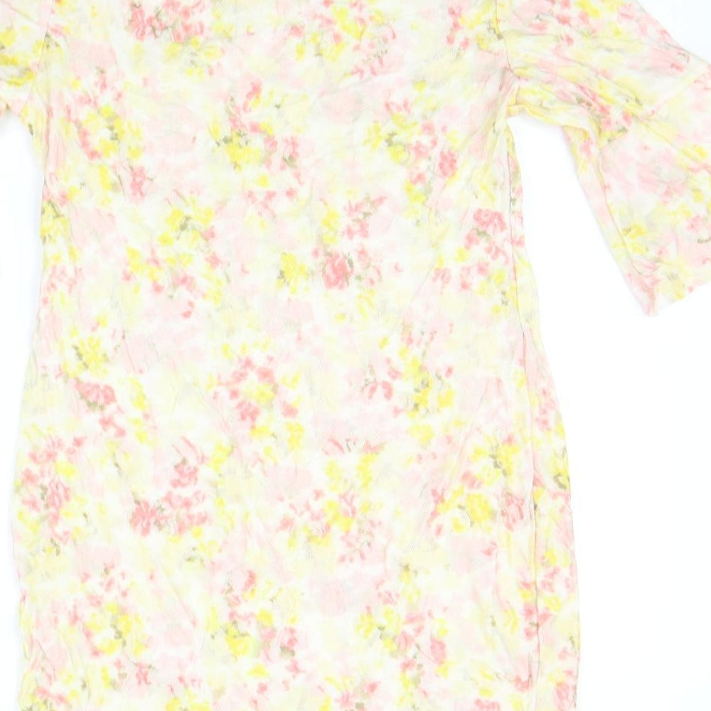 Collection London Girls Yellow Floral Jumper Dress Size 8 Years