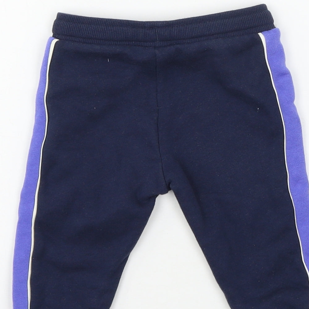 F&F Boys Blue Jersey Jogger Trousers Size 6-9 Months