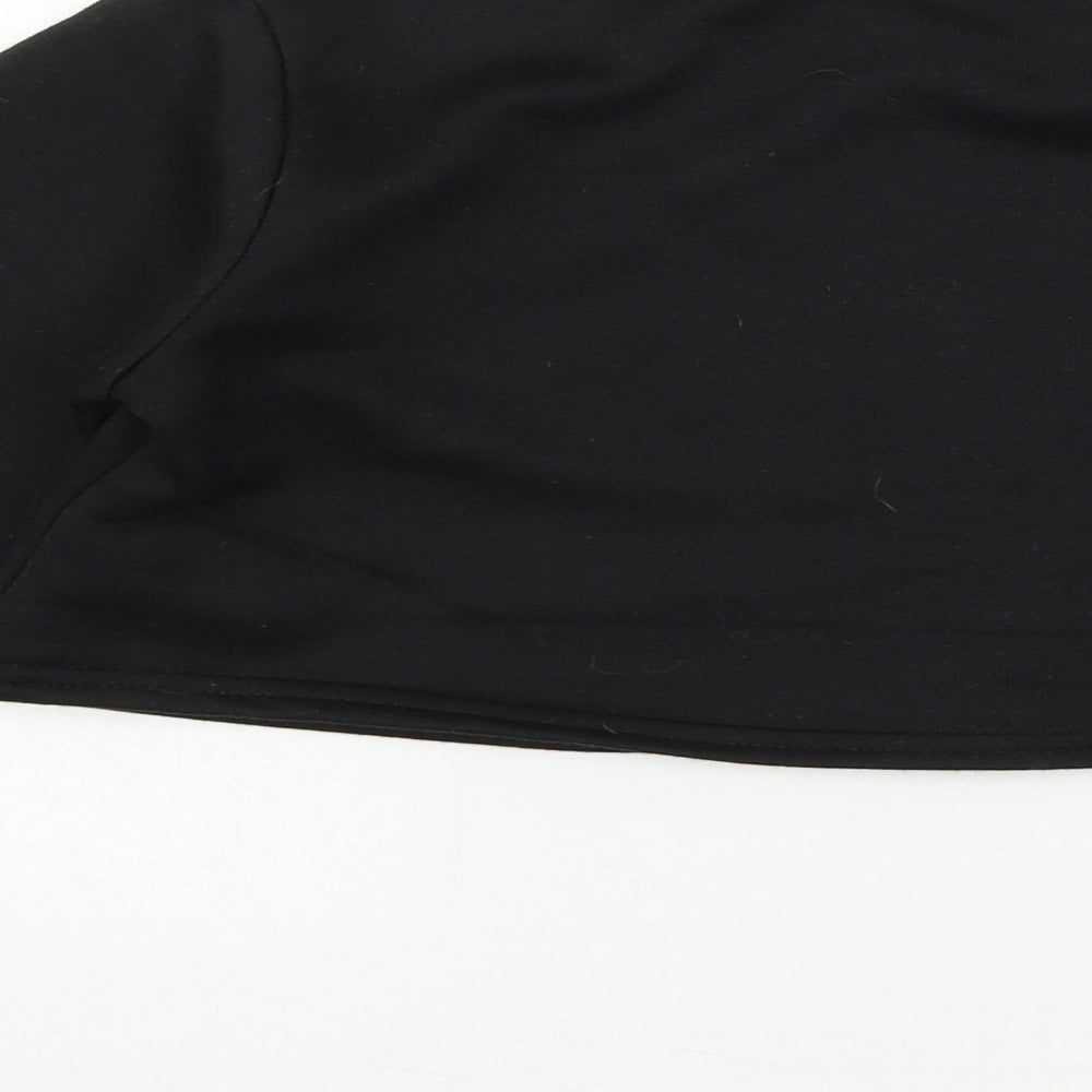Boohoo Womens Black Jersey Pullover Sweatshirt Size 6