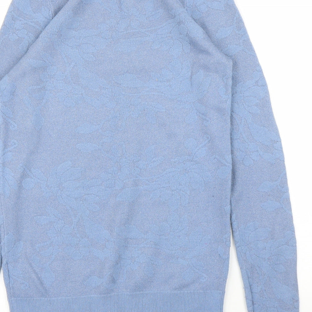 NEXT Womens Blue Floral Pullover Jumper Size 8