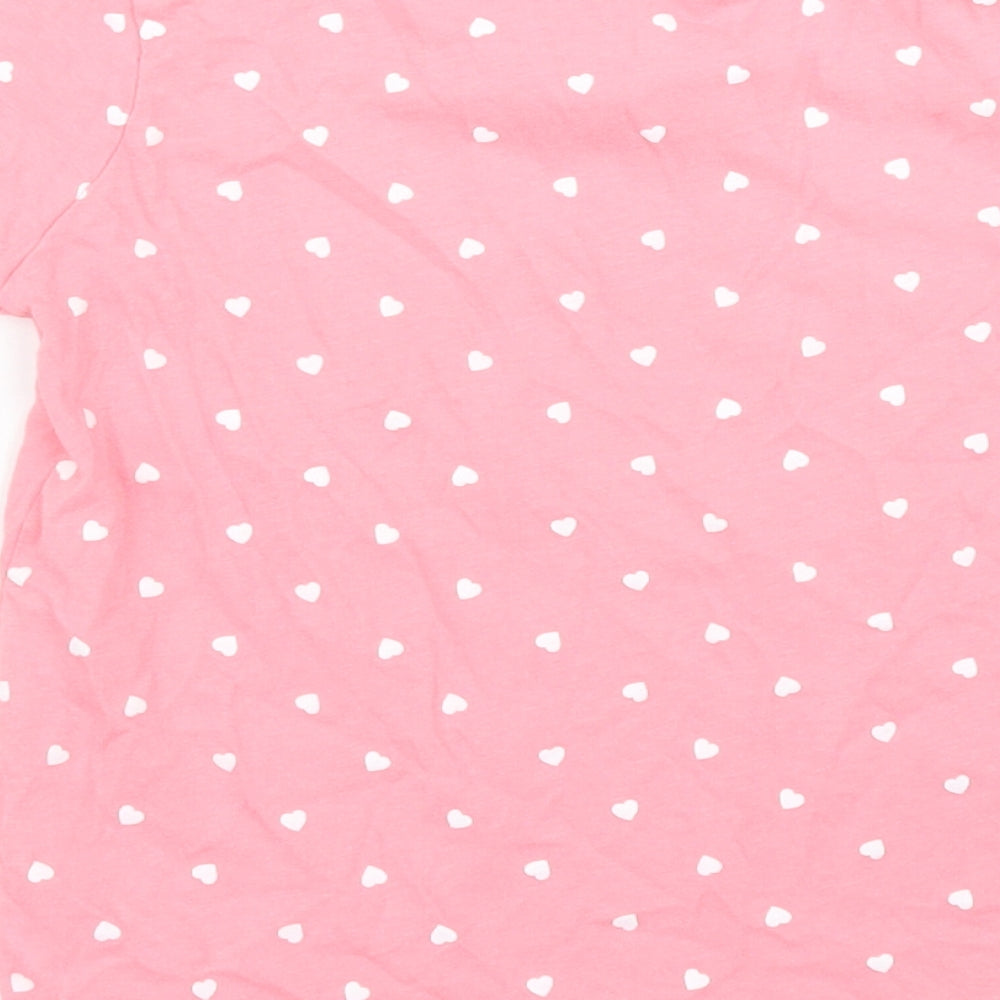 Primark Girls Pink Polka Dot Basic T-Shirt Size 3 Years
