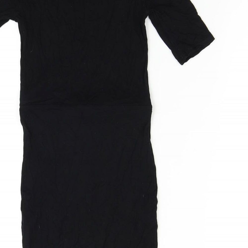 Topshop Womens Black T-Shirt Dress Size 6