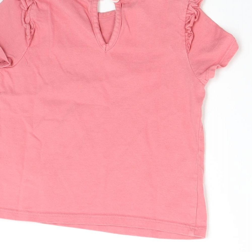 George Girls Pink Basic T-Shirt Size 2-3 Years