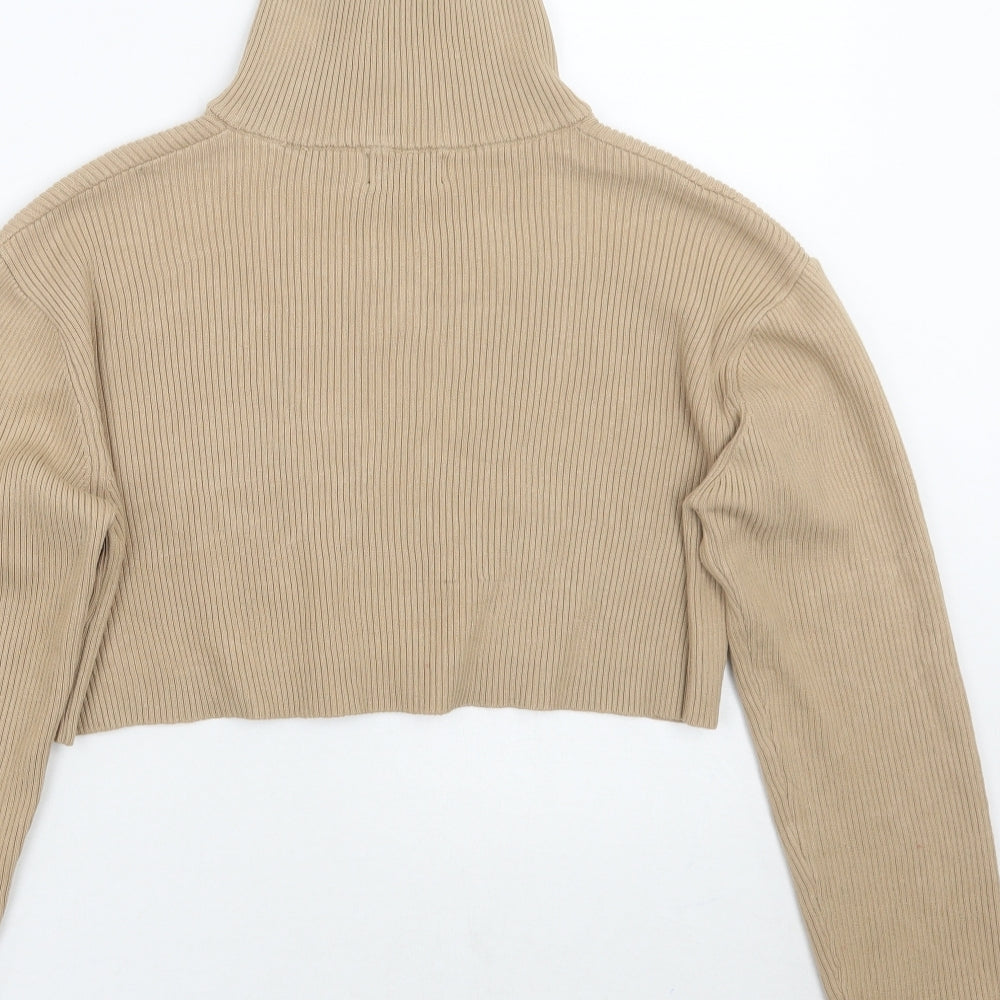 PRETTYLITTLETHING Womens Beige Pullover Jumper Size S
