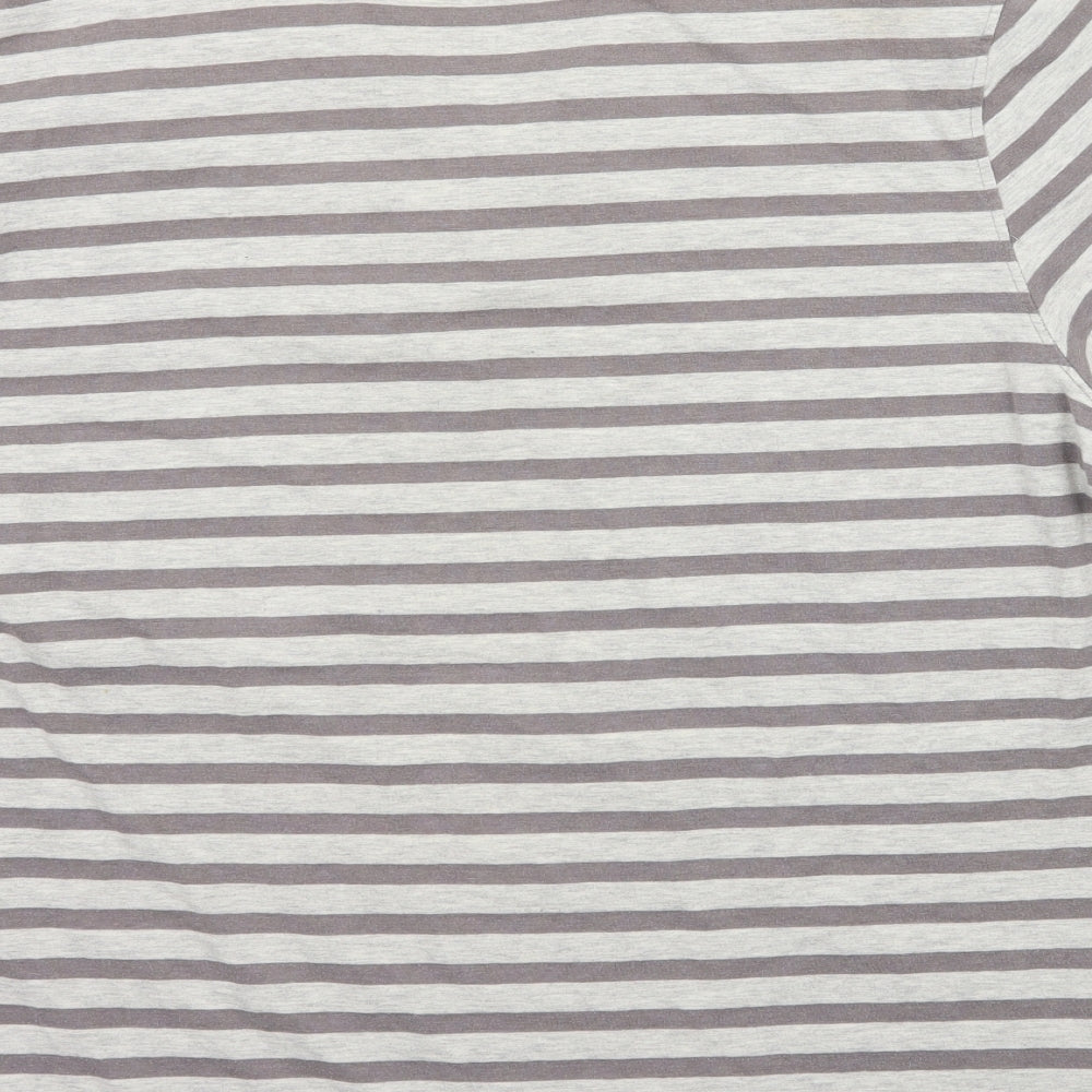 Cedar Wood State Mens Grey Striped Polo Size XL