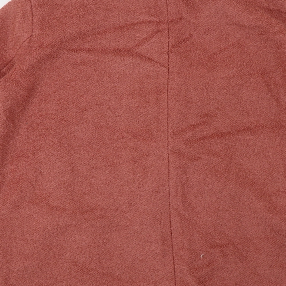 H&M Womens Pink Overcoat Coat Size L