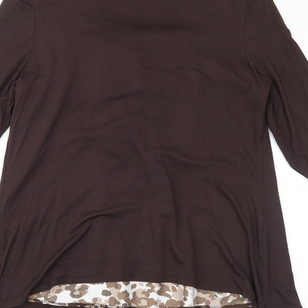 Soon Womens Brown Basic Blouse Size 14