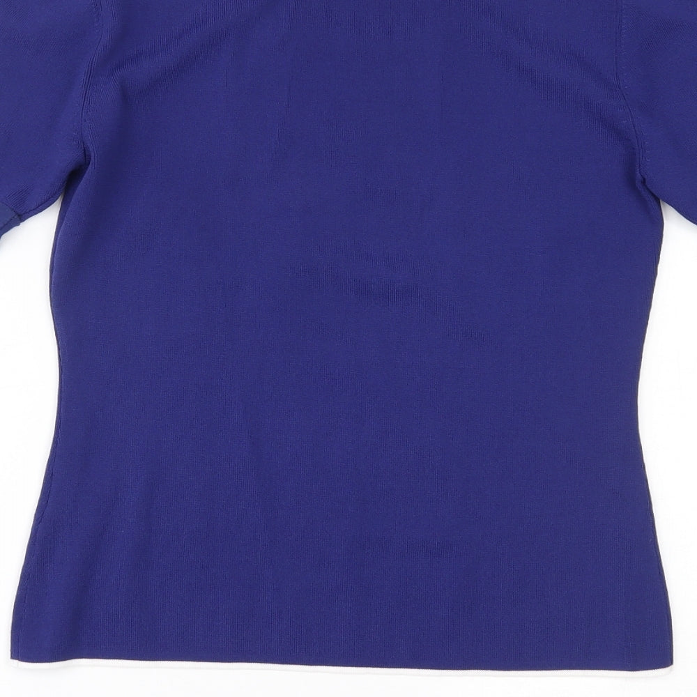 JUST ELEGANCE Womens Blue Basic Blouse Size S