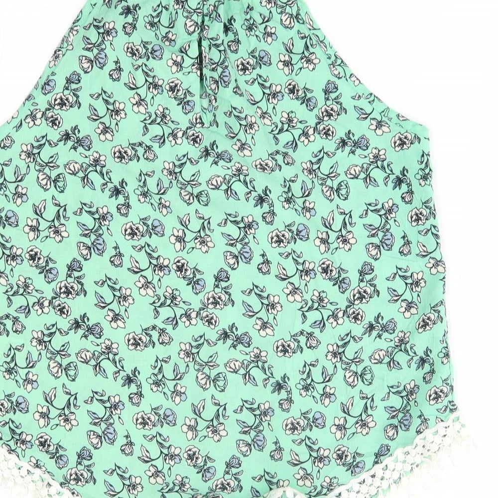 H&M Womens Green Floral Camisole Blouse Size 6