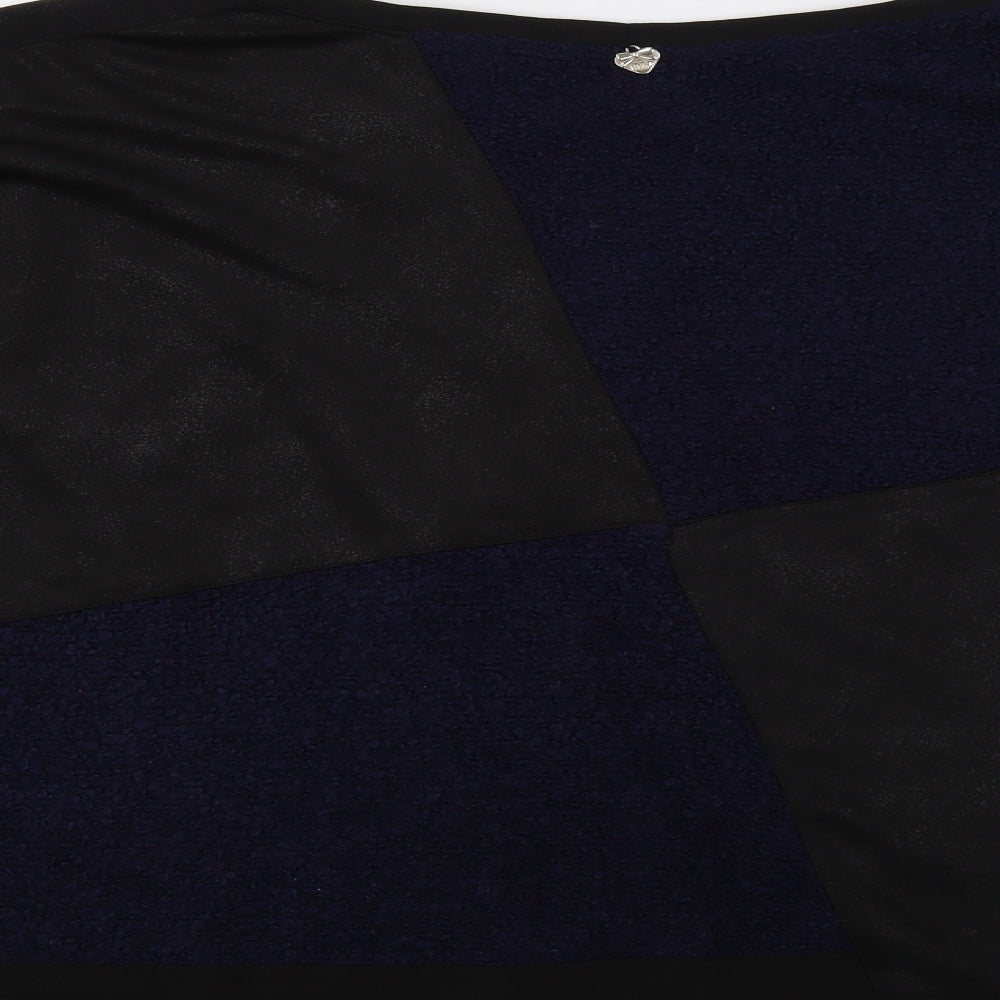 Mat Womens Blue Geometric Pullover Jumper Size M
