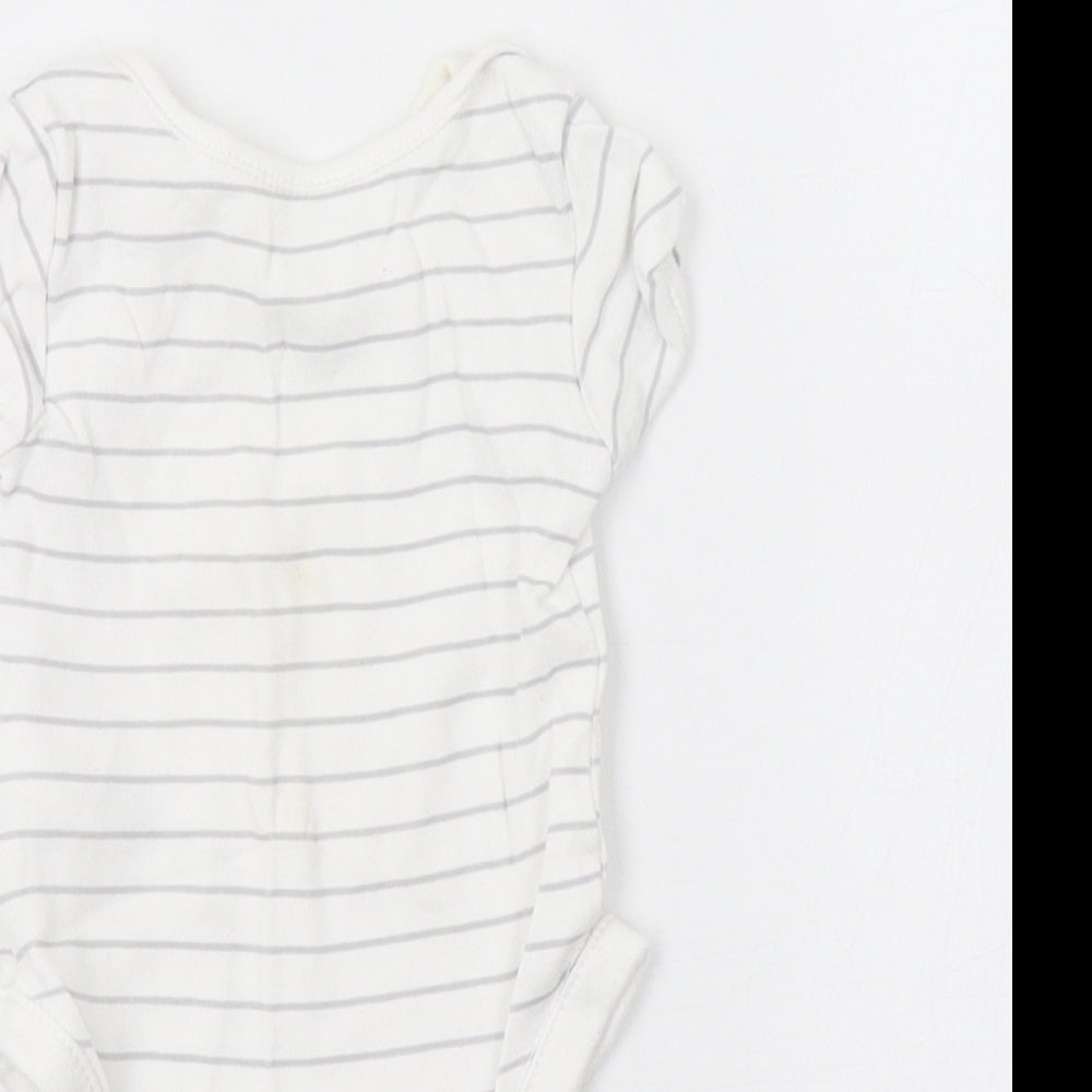 George Baby White Striped Romper One-Piece Size 0-3 Months