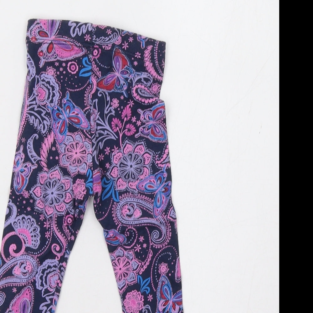 Monsoon Baby Purple Paisley Jogger Leggings Size 0-3 Months