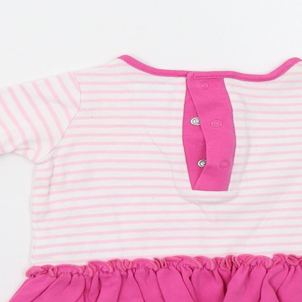 mamas & papas Baby Pink Striped Tunic Blouse Size 0-3 Months