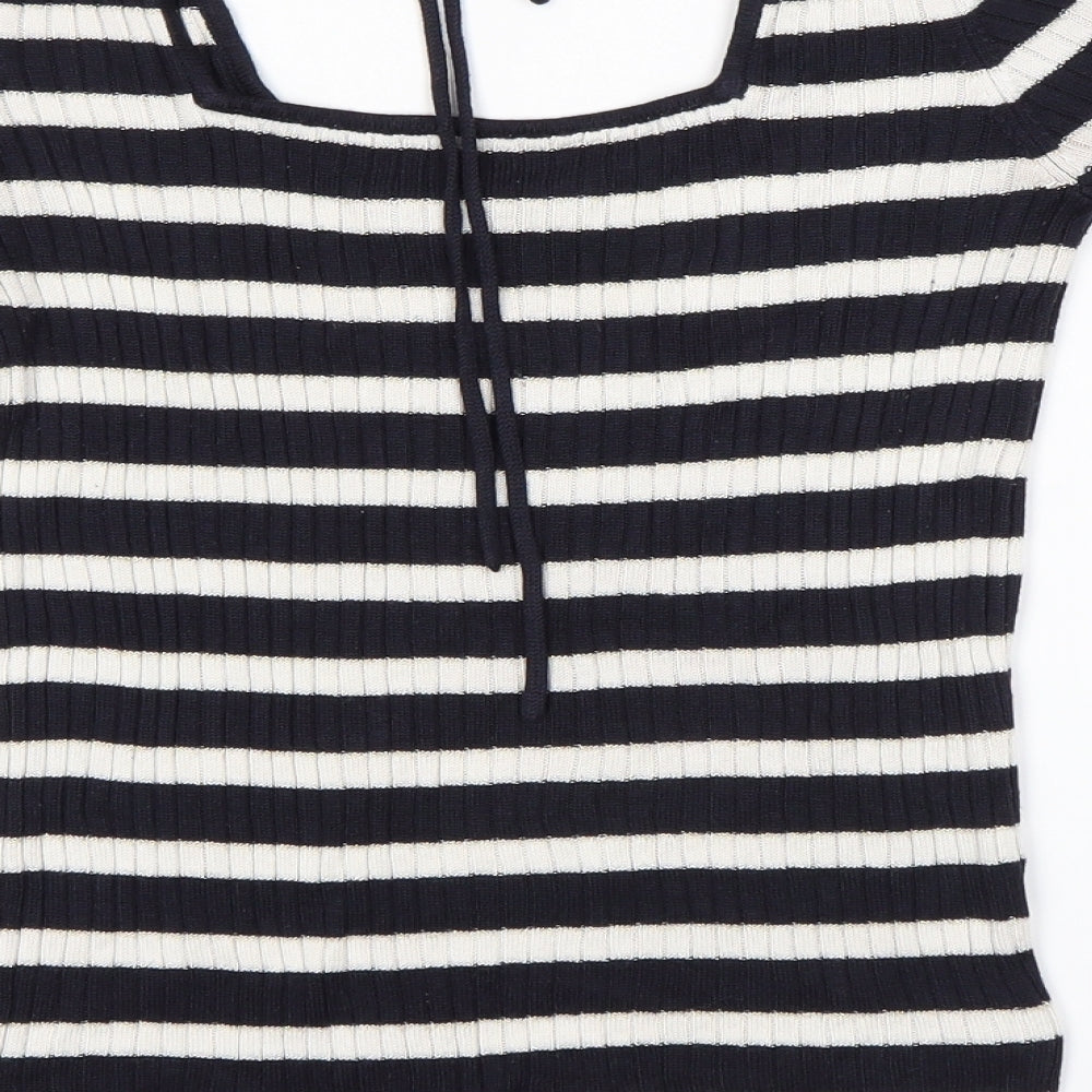 NEXT Womens Blue Striped Basic Blouse Size 10