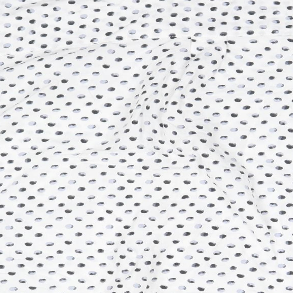 Marks & Spencer Womens White Polka Dot Basic Button-Up Size 8