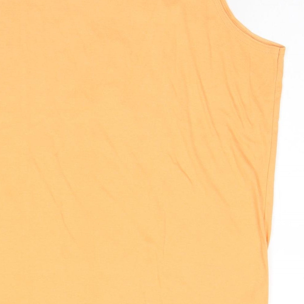Design Essentials Womens Orange Basic Tank Size S