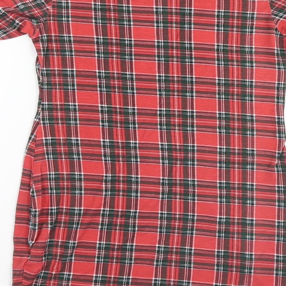 I SAW IT FIRST Womens Red Plaid Top Pyjama Top Size 10