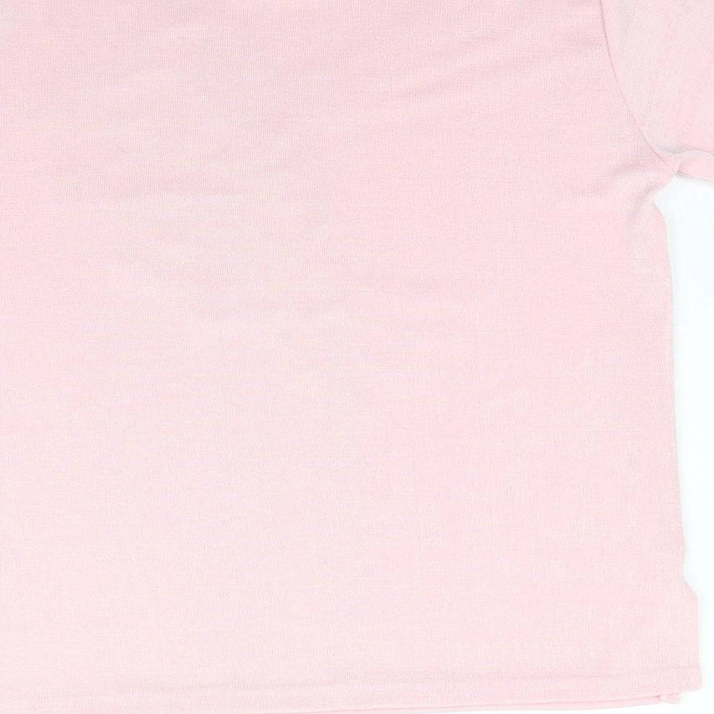 Pure & Natural Womens Pink Basic T-Shirt Size 10
