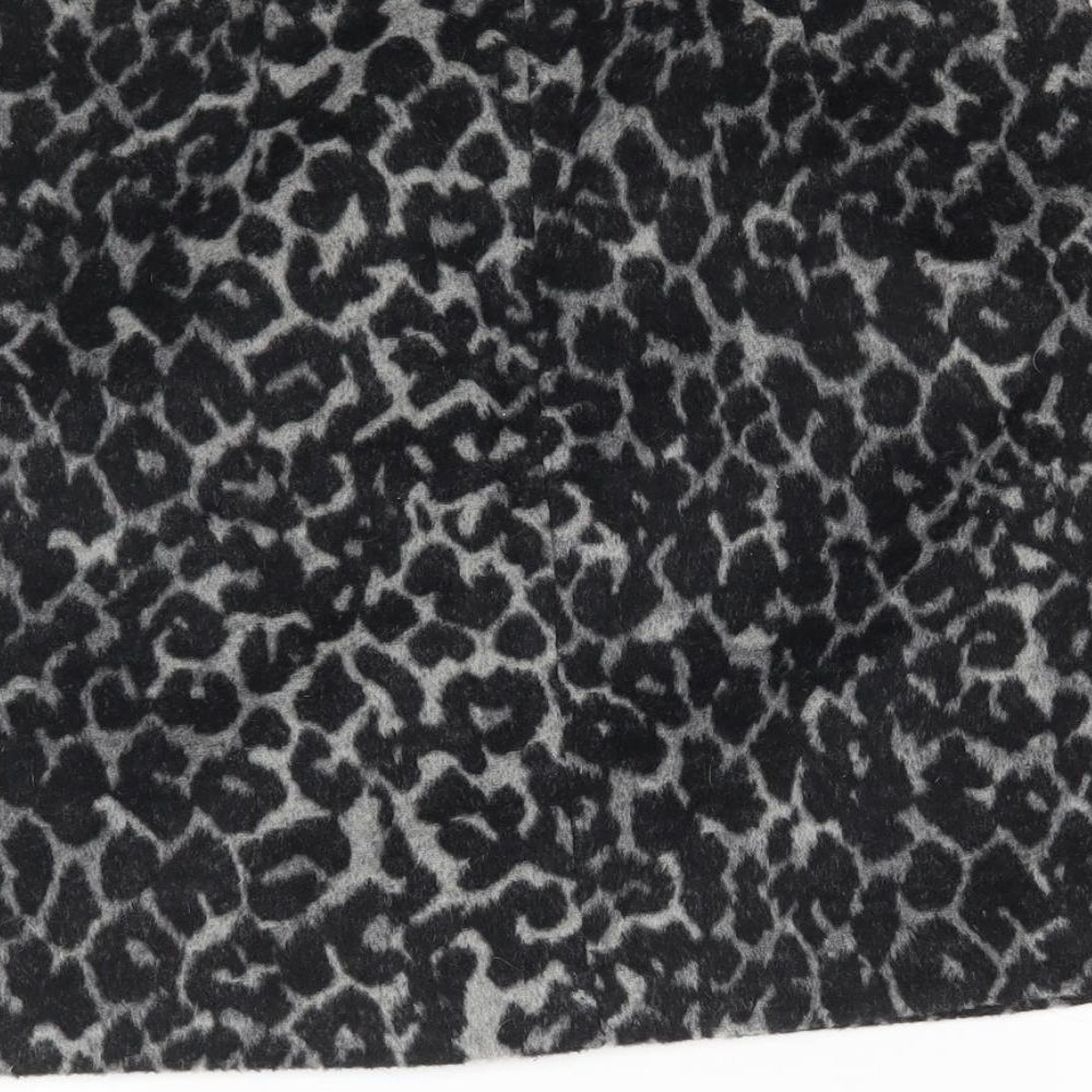 Oasis Womens Grey Animal Print Mini Skirt Size 6