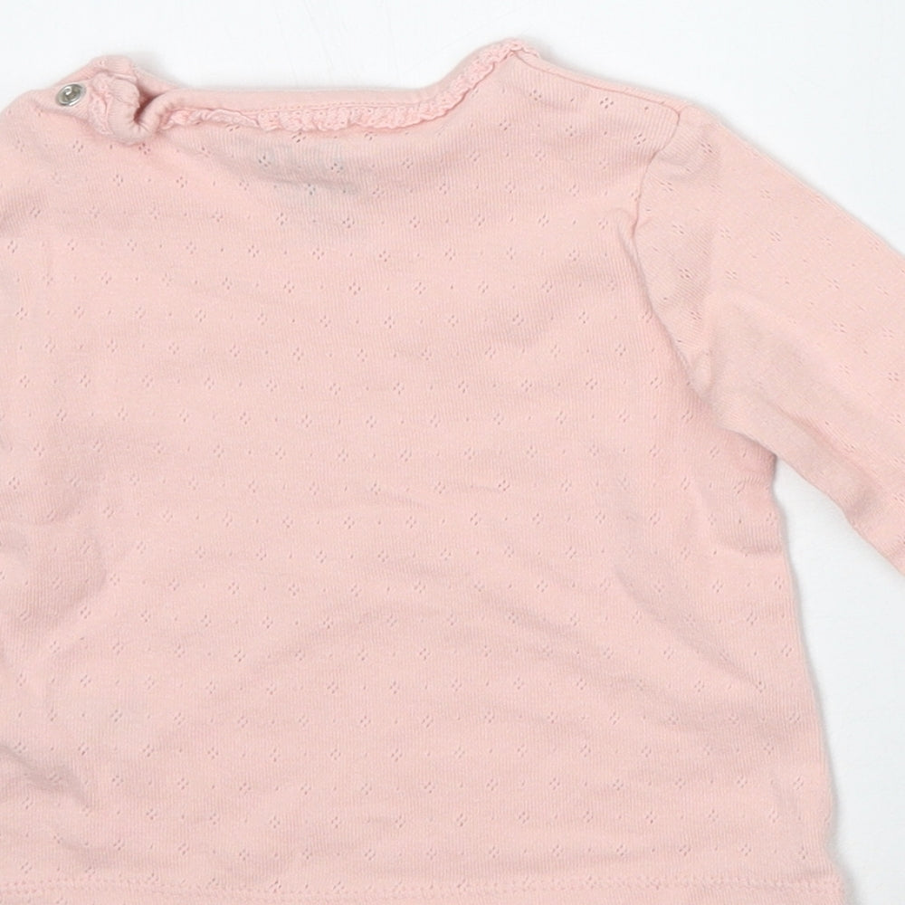 Fred&flo Girls Pink Basic T-Shirt Size 3-6 Months