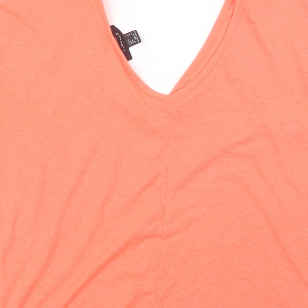 Atmosphere Womens Orange Basic T-Shirt Size 8
