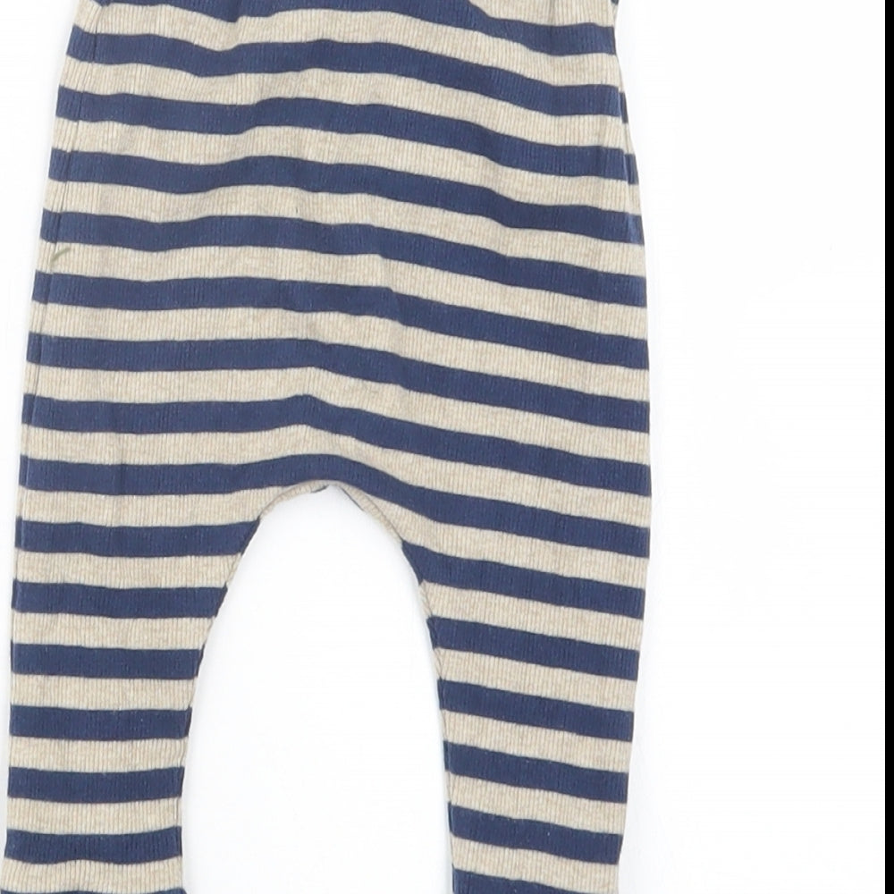 Next Boys Blue Striped Capri Trousers Size 6-9 Months