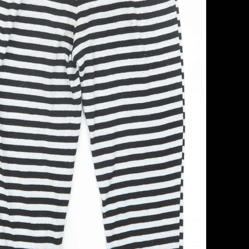 Matalan Girls Black Striped Capri Pyjama Pants Size 5 Years
